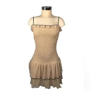 East Order Women’s Dress Smocked Top Spaghetti Strap Tiered Skirt Lined